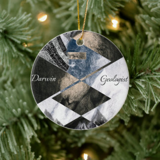 Darwin Was A Geologist Round Ceramic Ornament