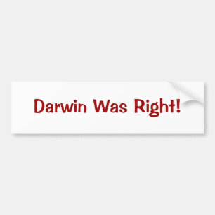 Darwin Was Right! Bumper Sticker
