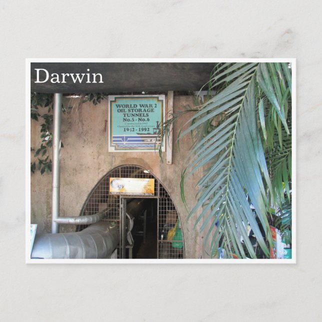darwin ww2 oil tunnels postcard (Front)