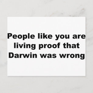 Darwinian Insult Slogan! Postcard