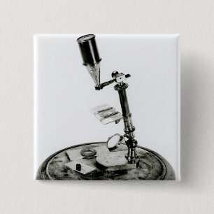 Darwin's microscope 15 cm square badge