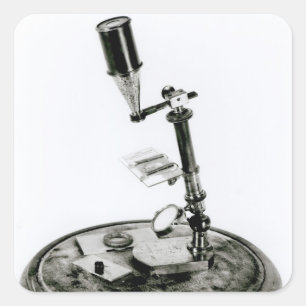 Darwin's microscope square sticker