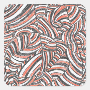 Darya   Abstract Hand-Drawn Art Tote Bag Square Sticker