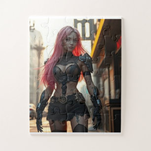 Das Cyber-Mädchen und die dystopische Zukunft Jigsaw Puzzle