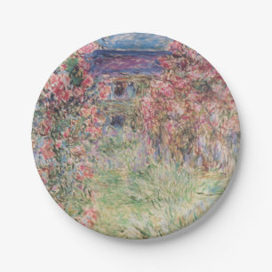 Das Haus in den Rosen - Claude Monet Paper Plate