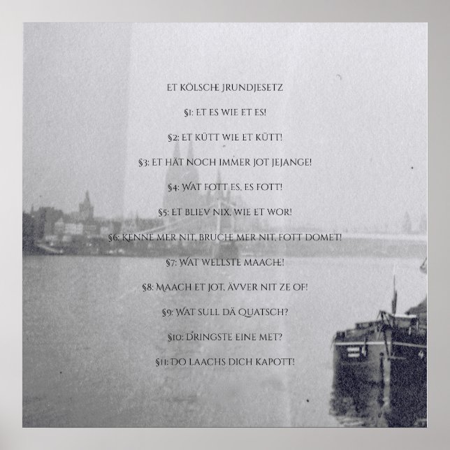 Das Kölsche Grundgesetz – Kölsch – Cologne – Köln Poster (Front)