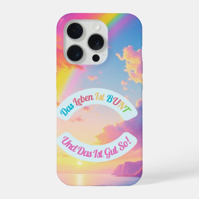 Das Leben ist BUNT iPhone Case (Back)