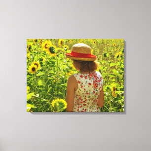 Das Sonnenblumen - Mädchen Canvas Print