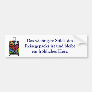 Das wichtigste Stück des Reisegepäcks Bumper Sticker