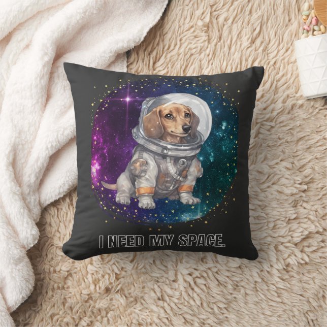 Daschund Dog Astronaut Space Exploration Astronomy Cushion (Blanket)