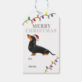 Daschund Merry Christmas Gift Tags