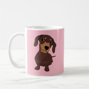 Daschund Sausage Dog Cute Puppy Pink Mug