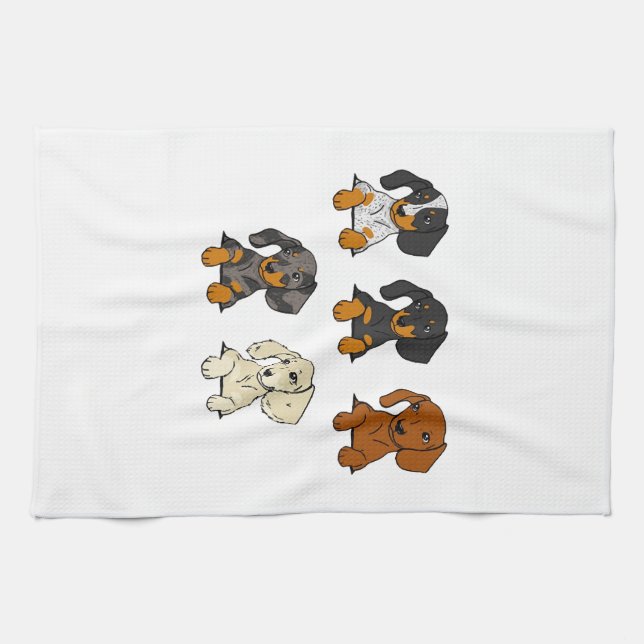 Daschund Tea Towel (Horizontal)