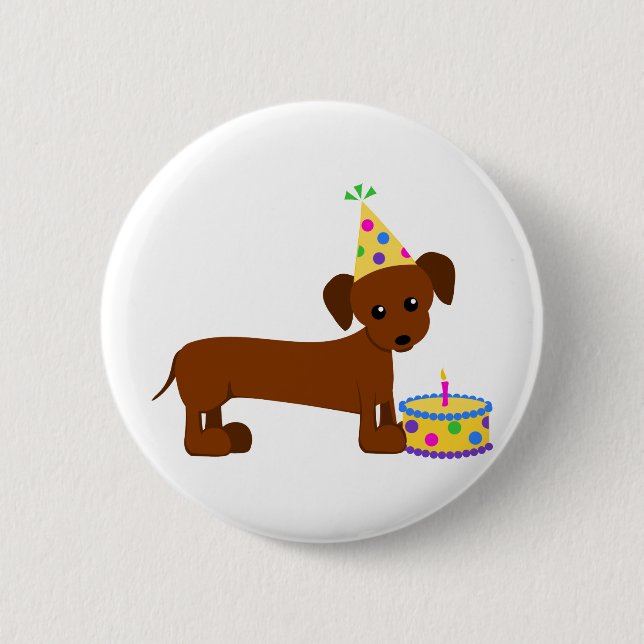 DaschundBDay 6 Cm Round Badge (Front)