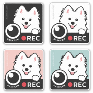 Dash Cam - Spitz Dog Recording Warning Sticker 4C
