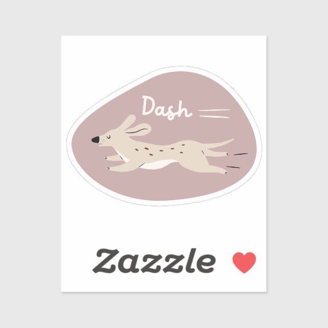 "dash" cute illustrated long dog everything beige (Sheet)
