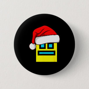 Dash Geometry Repeat Christmas Santa Hat Game Vide 6 Cm Round Badge