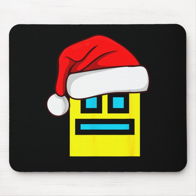 Dash Geometry Repeat Christmas Santa Hat Game Vide Mouse Mat (Front)