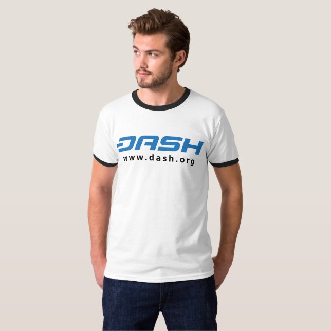 DASH Mens Ringer Blue T-Shirt (Front Full)