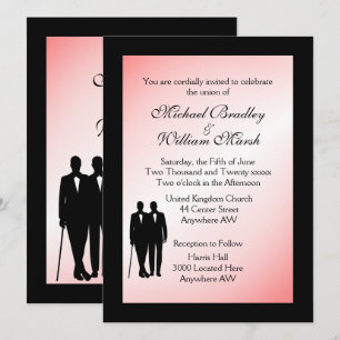 Dash of Pink Gay Wedding Invitation