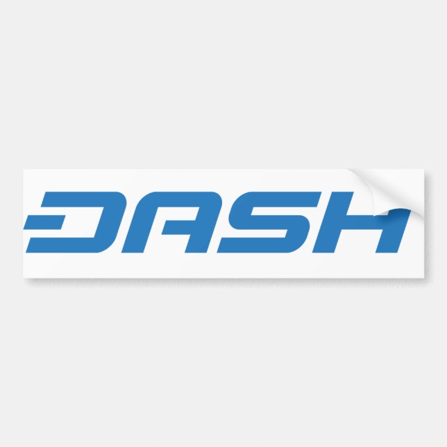 Dash White on Blue Bumper Sticker (Front)