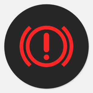 Dashboard Brake Warning Light Classic Round Sticker