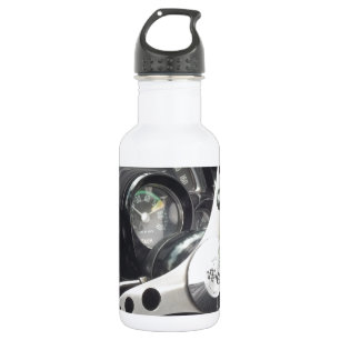 Dashboard View of a classic corvette steering whee 532 Ml Water Bottle