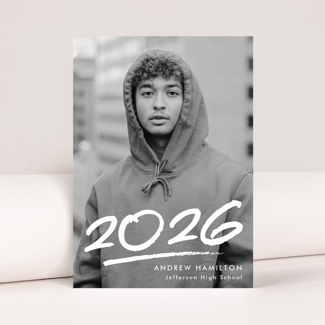 Dashed Class of 2025 Modern Photo Graduation Announcement (Creator Uploaded)