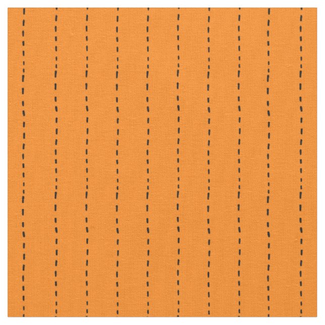 Dashed Lines on Orange Fabric (Close Up)