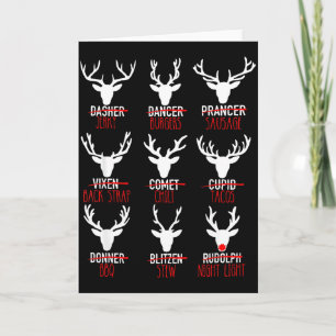 Dasher Dancer Prancer &amp; Bourbon Christmas Holi Card