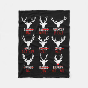 Dasher Dancer Prancer & Bourbon Christmas Holi Fleece Blanket