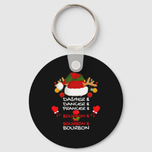 Dasher Dancer Prancer &amp; Bourbon Christmas Holi Key Ring