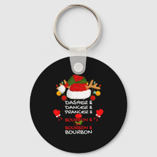 Dasher Dancer Prancer &amp; Bourbon Christmas Holi Key Ring