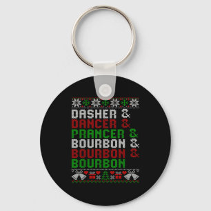 Dasher Dancer Prancer &amp; Bourbon Xmas Holiday U Key Ring