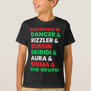 Dasher Dancer Prancer & Rizzler 67 Funny Kids T-Shirt