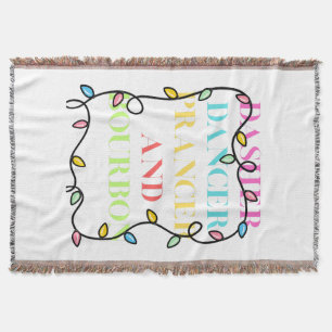 Dasher Dancer Prancer and Bourbon Throw Blanket