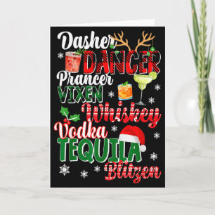 Dasher Dancer Prancer Vixen Moscato Vodka Tequila Card
