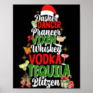 Dasher Dancer Prancer Vixen Moscato Vodka Tequila Poster