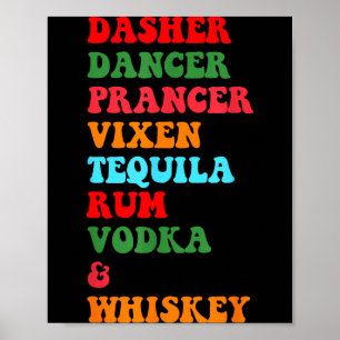 Dasher Dancer Prancer Vixen Tequila Rum Vodka Desi Poster