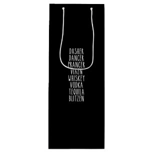 Dasher Dancer Prancer Vixen Whiskey Vodka Tequila Wine Gift Bag