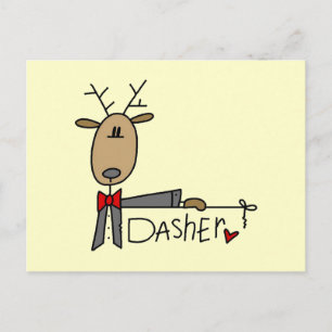 Dasher Reindeer Christmas T-shirts and Gifts Holiday Postcard