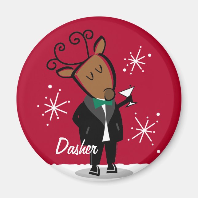 Dasher Reindeer Custom Magnet (Front)