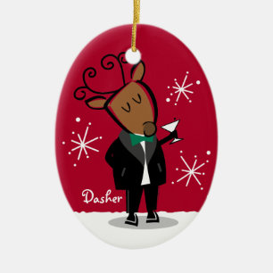 Dasher Reindeer Personalised Ornament