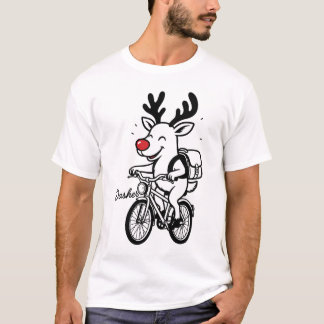 Dasher The Reindeer Riding a Bike T-Shirt