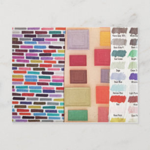 Dashes, Doors, and Swatches mini collage Postcard