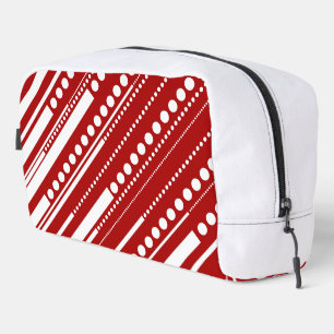 Dashes & Dots in Red and White Dopp Kit