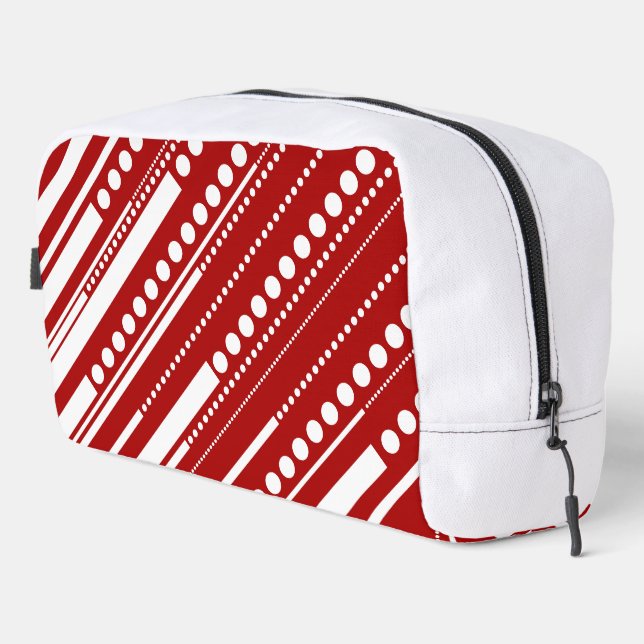 Dashes & Dots in Red and White Dopp Kit (Right Corner)