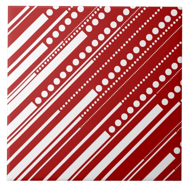 Dashes & Dots in Red and White Tile (Front)