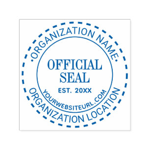 Dashes Generic Official Seal Name Loc URL Est Self-inking Stamp
