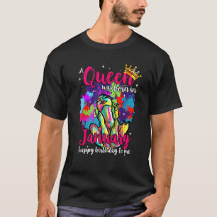 Dashiki A Queen Was Born In January Happy Birthday T-Shirt